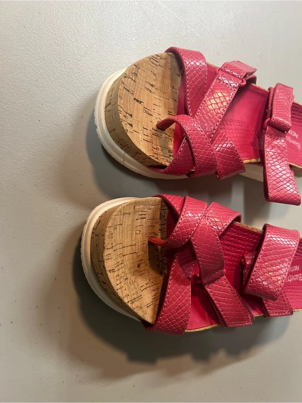 Baretraps Posture+ Selby Pink Strappy Cork Wedge Sandals Women’s Size 7M - Picture 6 of 6